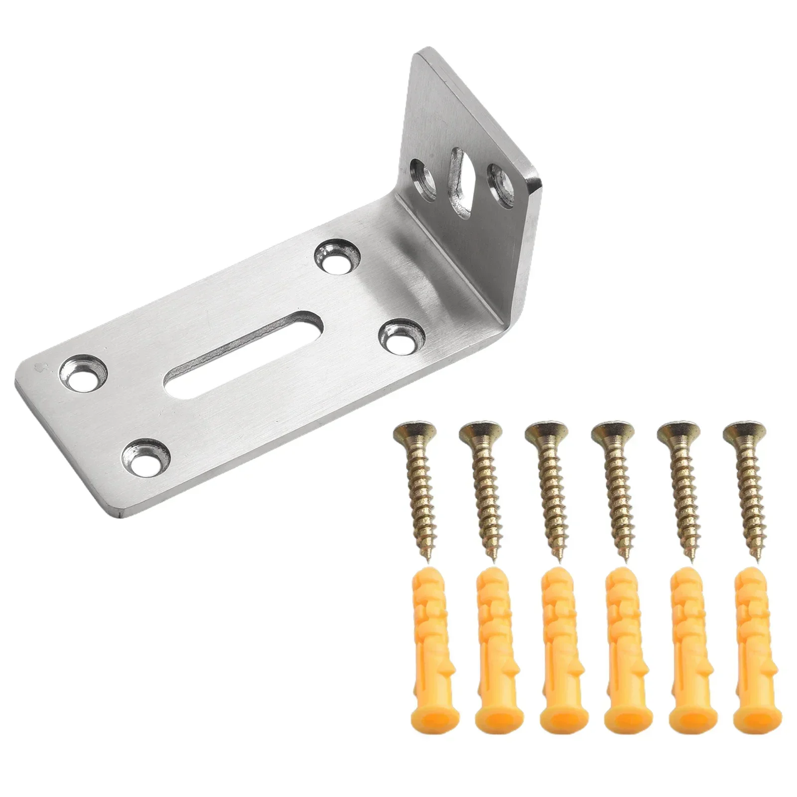 1pcs Stainless Steel 90 Degree Angle Bracket Corner Bracket Joint Fastener Furniture Door Cabinet Screen Wall With Screws