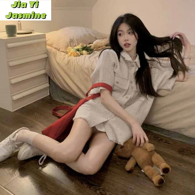 2024 Summer Korean Style Simple and Loose Versatile Casual Style Casual Coat and Shorts 2-piece Set