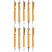 5/10/20pcs Bamboo Wooden Retractable Ballpoint Pen Black Ink 1 mm Pens Refills Products for Gifts Writing Office School Supplies 6