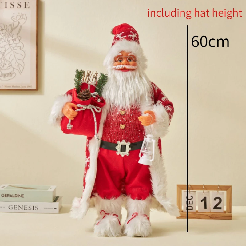 60cm Christmas Large Santa Claus Dolls Ornaments Standing Santa