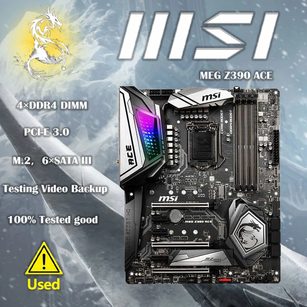 Usato Msi Z390 Ace Lga 1151 Con Scheda Madre Intel Z390 Ddr4 Dual M.2 Usb3.1 Atx