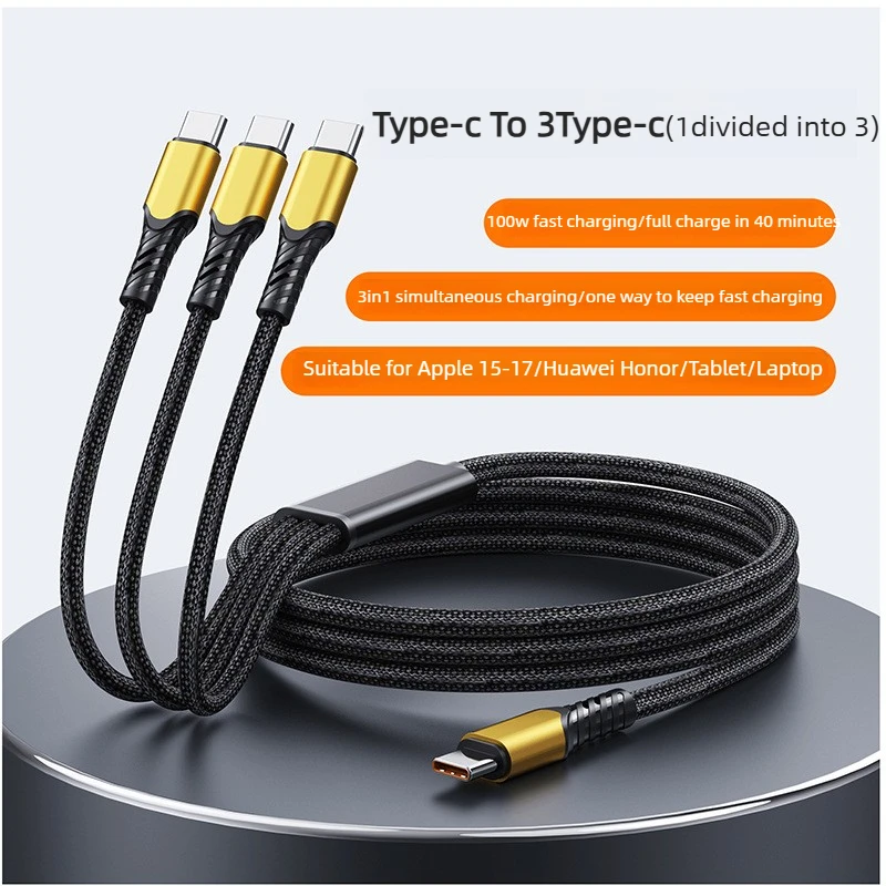 High-Speed 3-in-1 USB Type C Fast Charging Cable