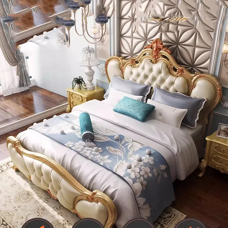 

Luxury Queen Kids Double Bed Modern Princess High End Twin Frame Double Bed Headboard Sleeping Muebles Lounge Suite Furniture
