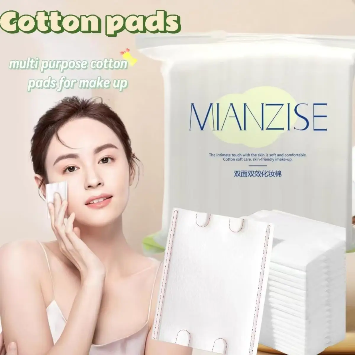 Description Picture 3 of item222 pcs Square Cosmetic Cotton Clean Towel ,Wet Applied Cotton,Makeup Removal Cotton,For Toner Facial Mask And Nail Cleaning