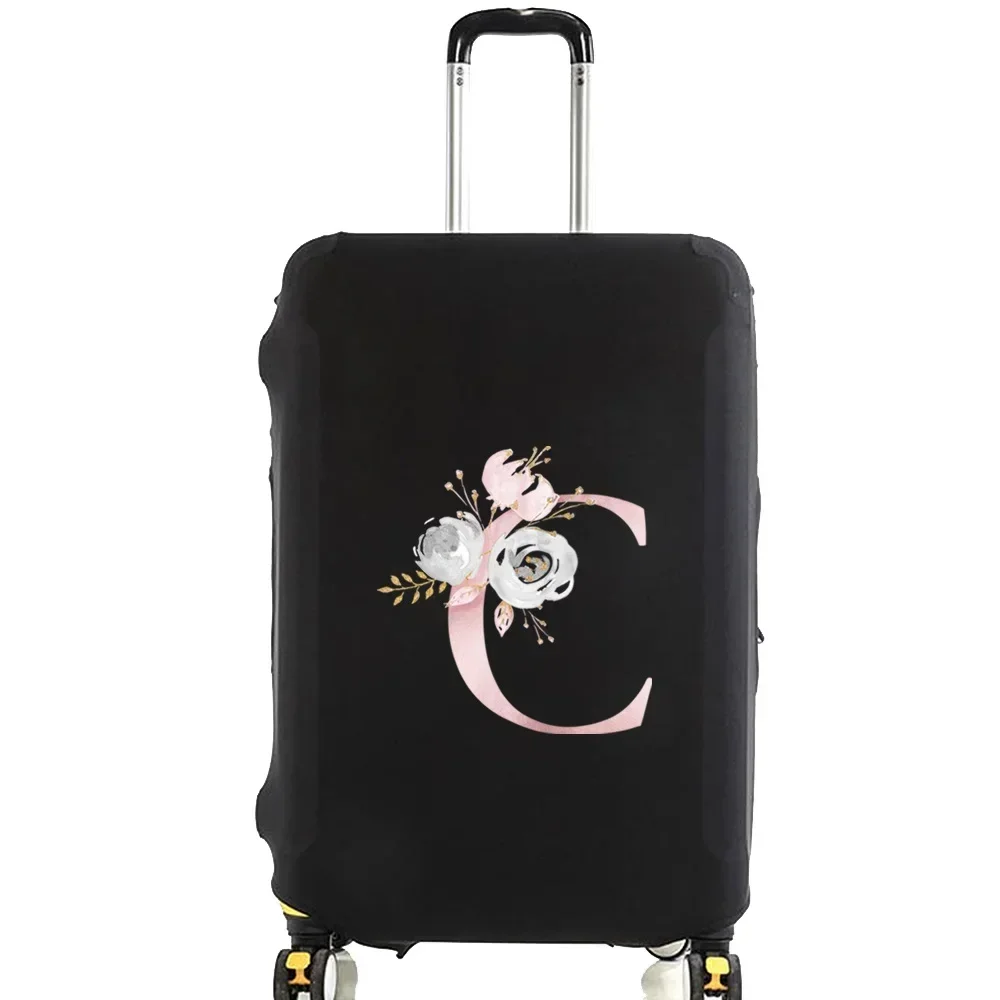Deluxe Elastic Luggage Protective Cover - Pink Flower Design
