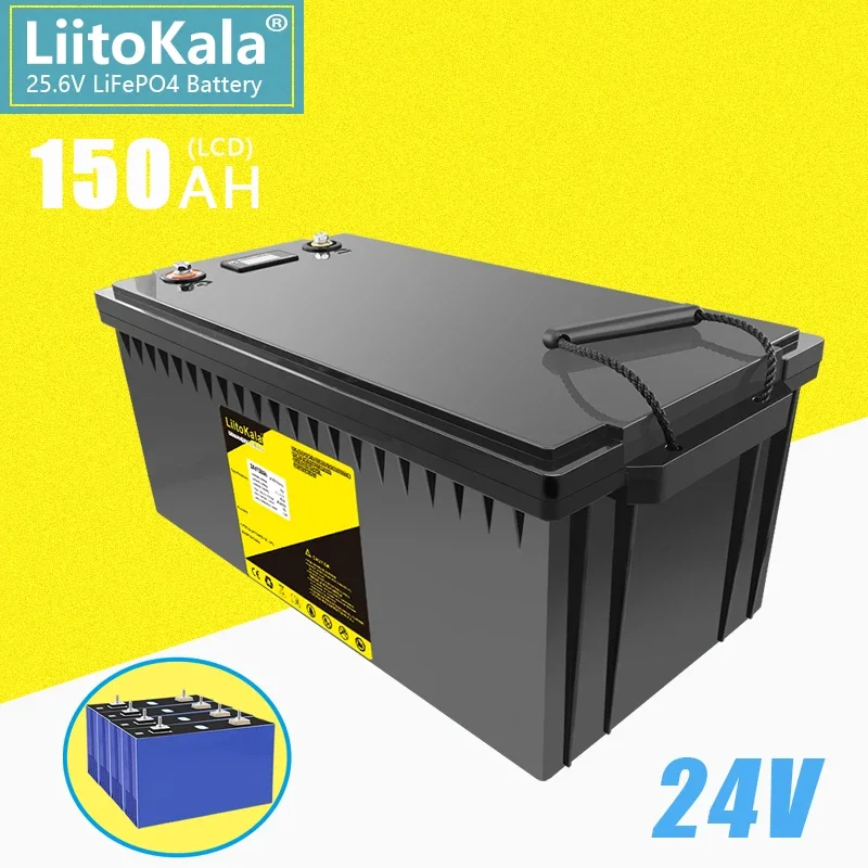 

LiitoKala 24V 150Ah LiFePO4 Battery Solar Golf Car for Forklift waterproof battery pack for inverter,solar system,boat motor