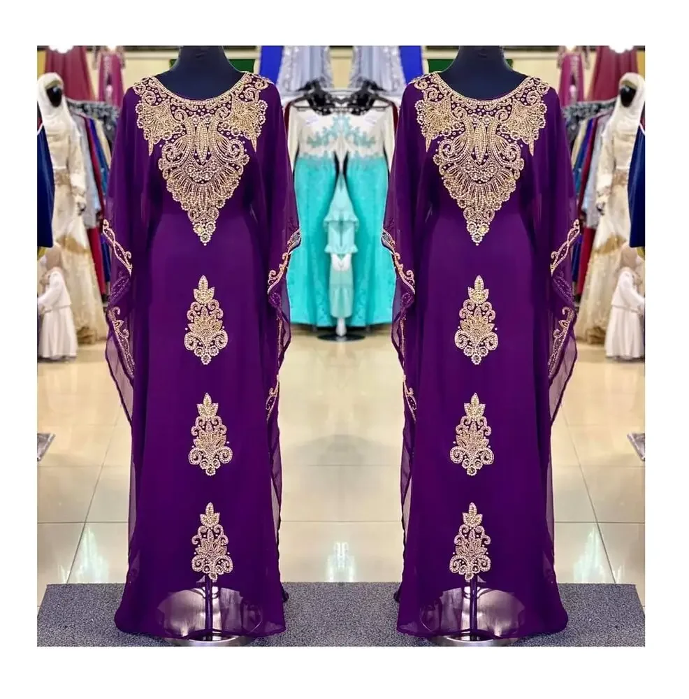 

Purple Morocco Dubai Dress New Long Dress Fashion Trend In Europe and America 62 Inches