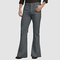 Mens Slim Fit Suit Pants Soild Casual Bell Bottom Trousers Pockets Outdoor Trend Long Pants For Man Autumn Winter Ropa Hombre 1