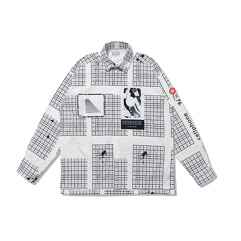 

CAVEMPT C.E Shirts Men Women 1:1 Geometric Square Plaid Shirts Casual Cav Empt Clothing