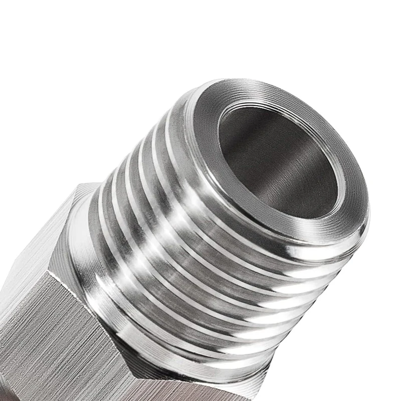 1/4 NPT To M12 Adapter - Stainless Steel Pipe Fitting For Plumbing And Air Lines