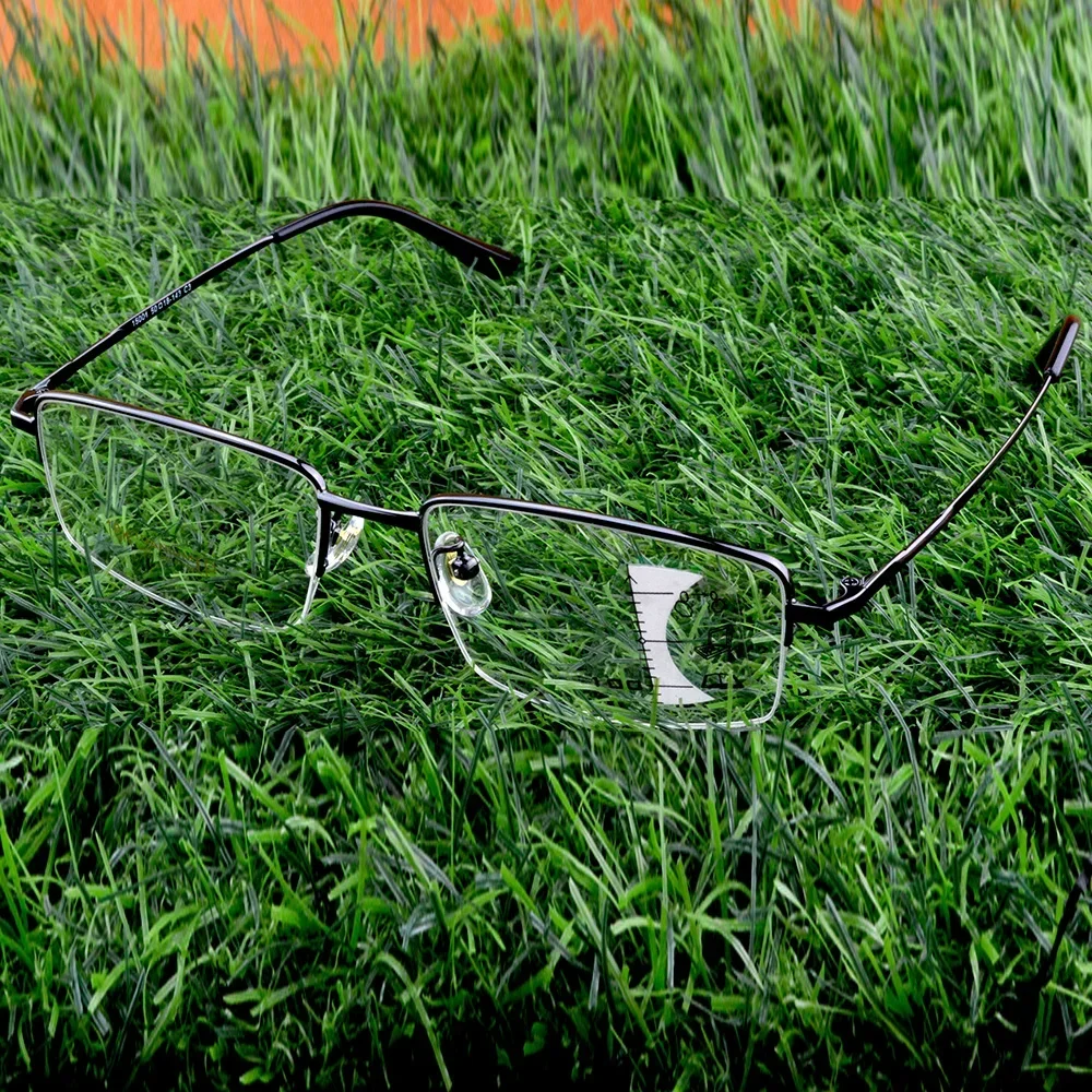

IP Titanium Alloy Rectangle Business Half-rim Frame Men Progressive Multifocal Limited Reading Glasses +0.75 to +4