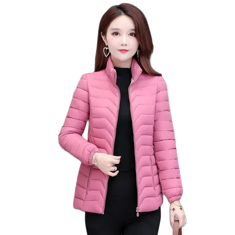 

Thin And Short Down Cotton-padded Jacket Ladies Fashion Collar Winter Warm Cotton-padded Jacket Loose Slim Casual Coat Female .