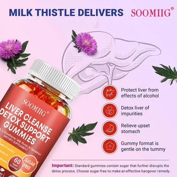 SOOMIIG Liver Cleanse Detox Gummies + Liver Nutrients with Milk Thistle Extract To Help Cleanse, Detoxify and Purify The Liver 6