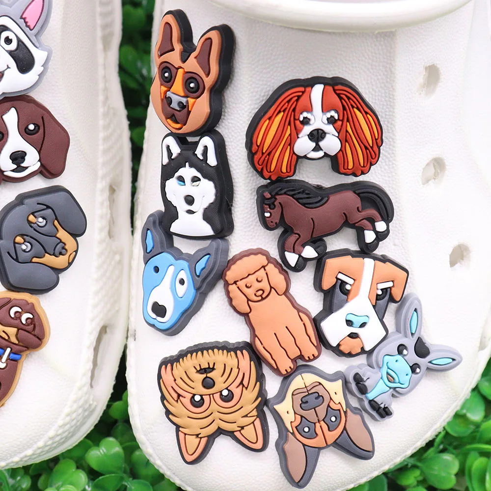 1PCS PVC Cartoon Animals Shoe Charms Kawaii Various Dog Golden Retriever  Pug Croc Jibz Accessories Decorations Fit Wristbands - AliExpress