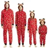 Christmas Matching Outfits for Family Elk Ear Hooded One-Piece Jumpsuit Romper Adults Kids Clothing Set Pajamas Xmas Look Pyjama 1