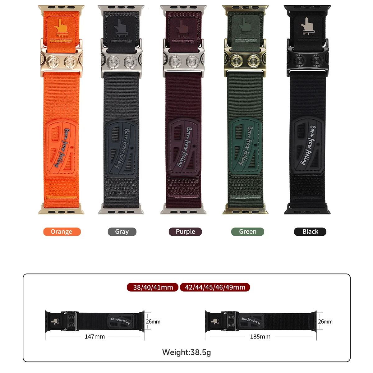 Magnetic Armor Sport Nylon Watch Strap - Versatile Fit Bracelet