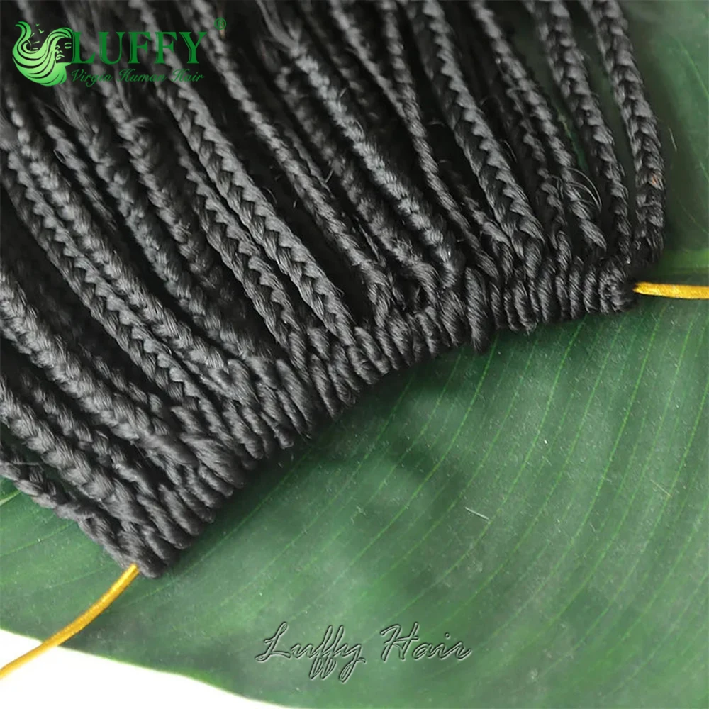 Human Hair Crochet Boho Box Braids With Human Hair Curls Synthetic Braid With Human Hair Curls Braiding Hair Extensions