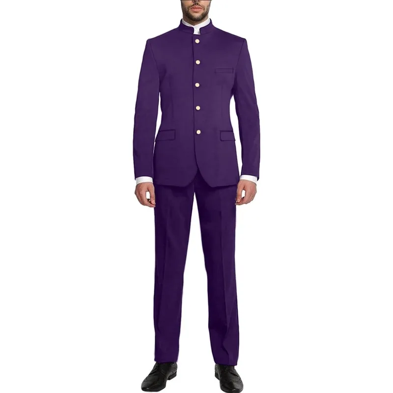 Classy Wedding Suits Slim Fit Groom Wear Men's Tuxedo Groomsmen Suit Male Cheap Formal Business Suits 2PCS (Jacket+Pants）