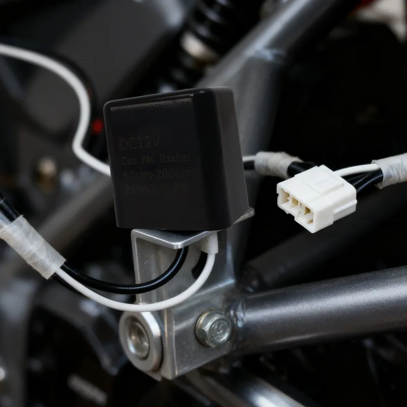 Adjustable 2-Pin Electronic LED Flasher Relay with Wires for Bikes Motorcycles Scooters Turn Signals Hyper Flash Blinkers Relay