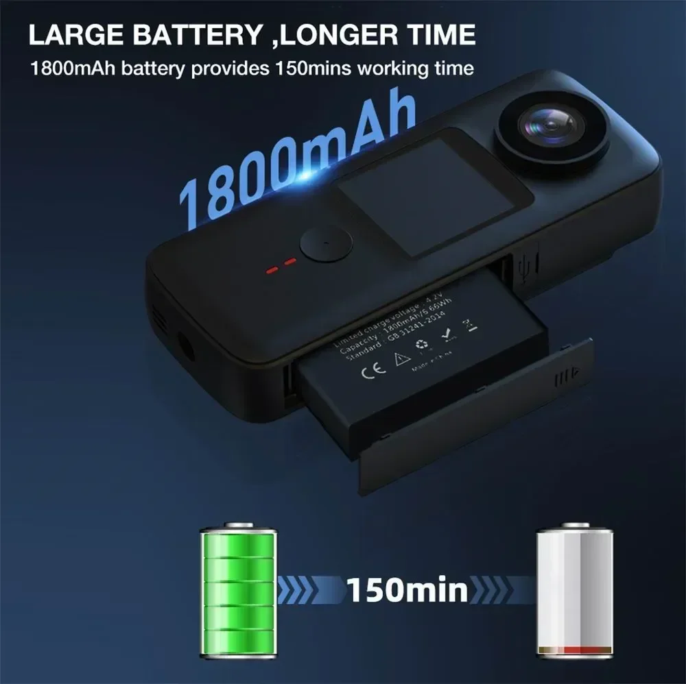 4K WiFi Anti-shake Action Camera Dual Screen 30m Waterproof Touch Screen Sport Camera for Travel Video Recorder Diving Bodycam 5