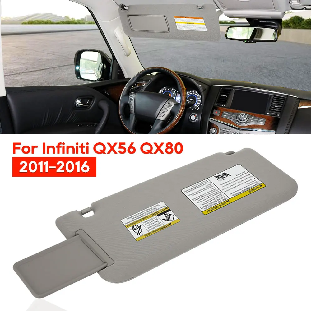 자동차 선바이저 쉐이드 선바이저, 인피니티 QX56 QX80 2011-2016 용 차양, 왼쪽 드라이브 그레이 프론트 썬 실드, 96401-1LA3D 964011LA3D