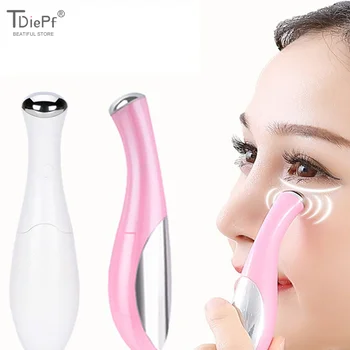 Portable Electric Eye Massage Pen WIth Color box Small Beauty Facial And Eye Care Dry Battery Power Supply Lightweight Portable