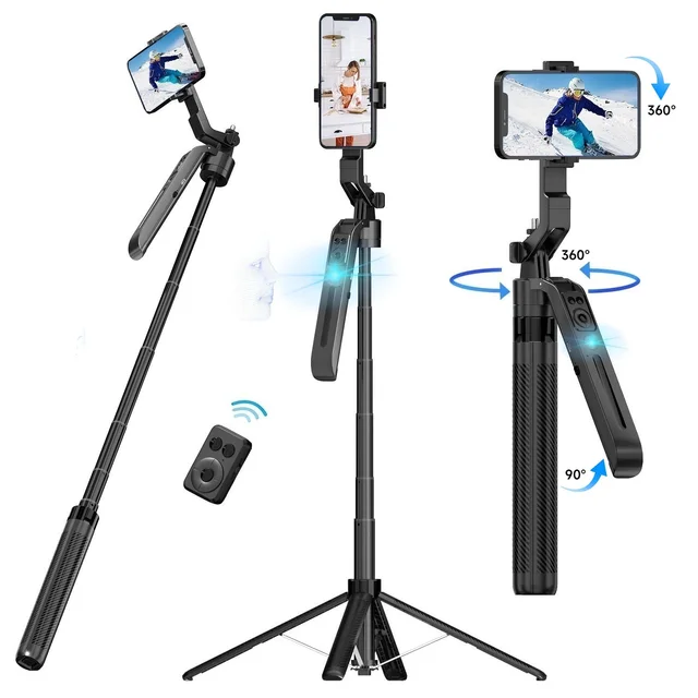 Auto Face Tracking Tripod 360° Rotation Mount, 71" Auto Tracking Phone Holder Motion Sensor Tripod Selfie Stick with Remote