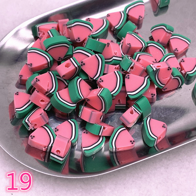 10mm Color Fruit Beads Polymer Clay Beads Polymer Clay Spacer Loose Beads for Jewelry Making DIY Bracelet Accessories