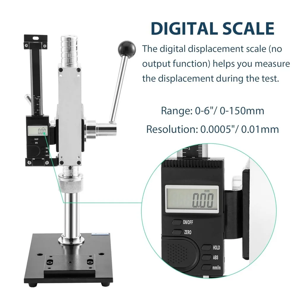 HPB Manual Lever-Operated Force Test Stand 500N Push Pull Test Stand, Stroke 70m