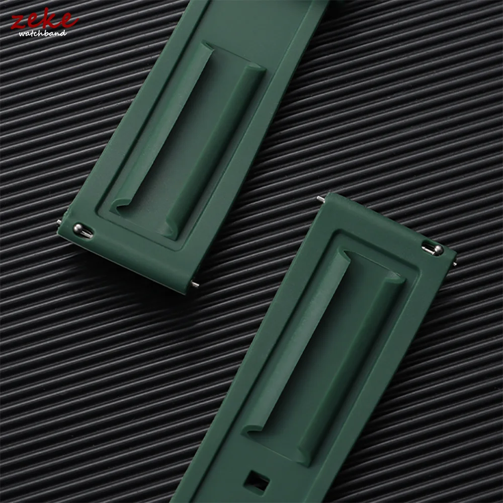 Premium Waterproof Sports Rubber Watch Band - Black Quick Release Strap, Available in Multiple Widths