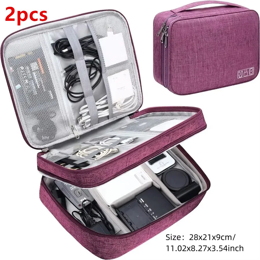 Compact Waterproof Electronics Organizer - Portable USB & Cable Storage Pouch