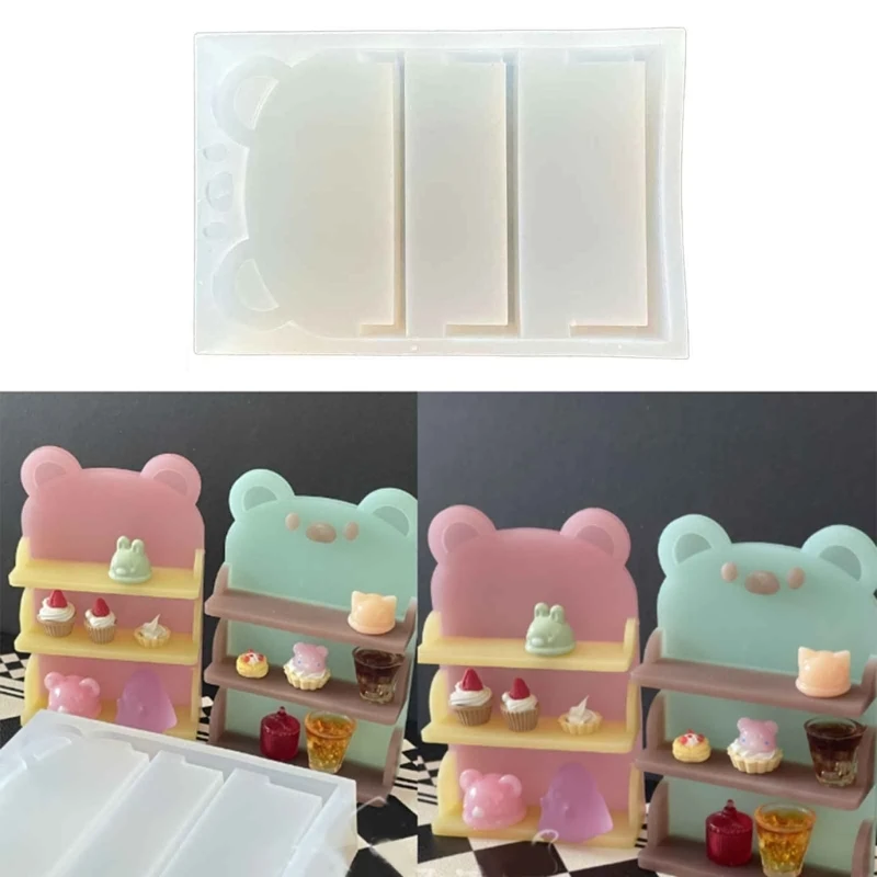 

R3MC Bear Shelf Silicone Molds Display Tray Mold Table Decorations Epoxy Resin Mold