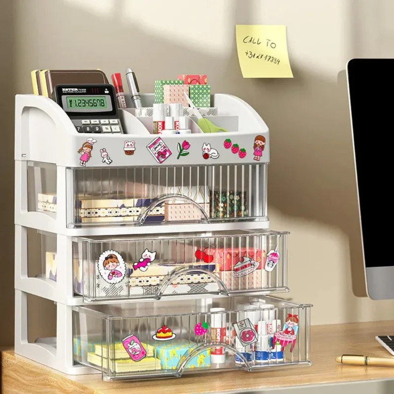 2025new modelDrawer Style Storage Box Transparent Jewelry Skin Care Products Storage Box High-capacity Desktop Clutter Organizer 5
