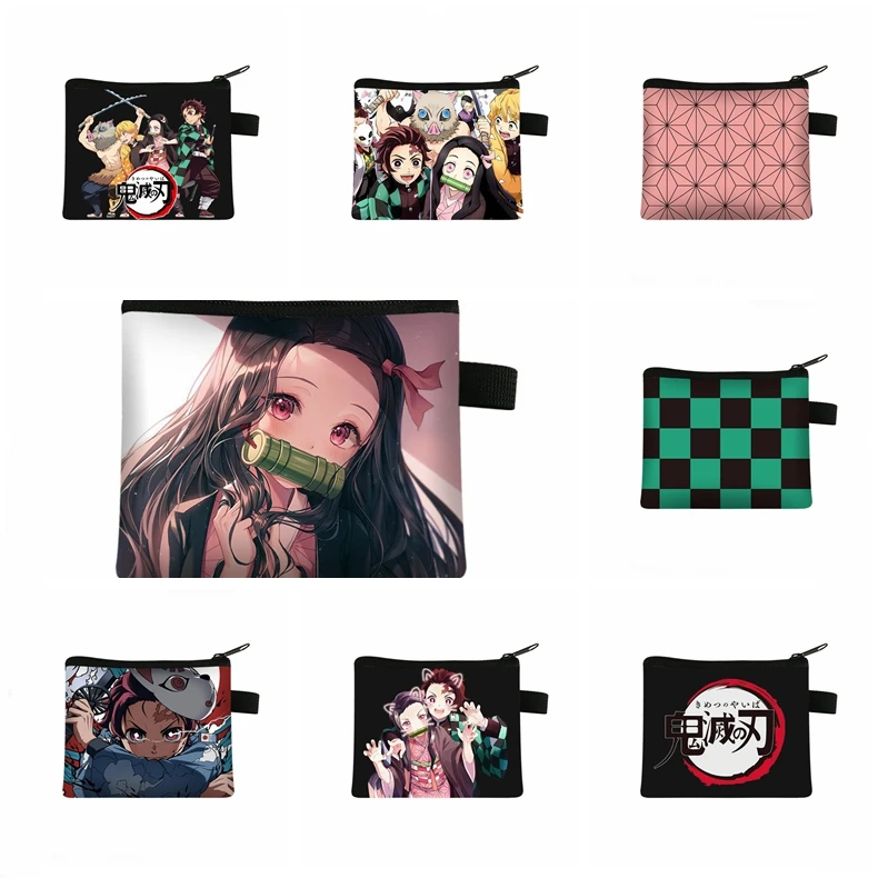 1 Piece Demon Slaye Anime Kamado Nezuko Coin Purse Kamado Tanjirou Cosplay Coin Purse Cartoon Storage Bag Small Bag Accessories