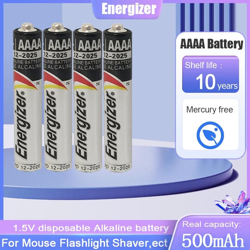 4pcs Energizer 1.5v Aaaa Alkaline Batteries Lr61 For Alarm Laser Pen ...