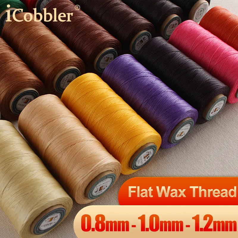 Flat Waxed Thread for Leather Sewing Wax String Polyester Cord Craft ...