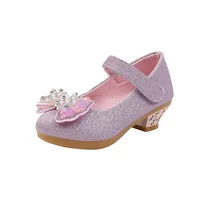 Children's Leather Shoes Spring Autumn Versatile Girls High Heels for Princess Party Fashion Sweet Bowtie Kid Causal Dress Shoes 1
