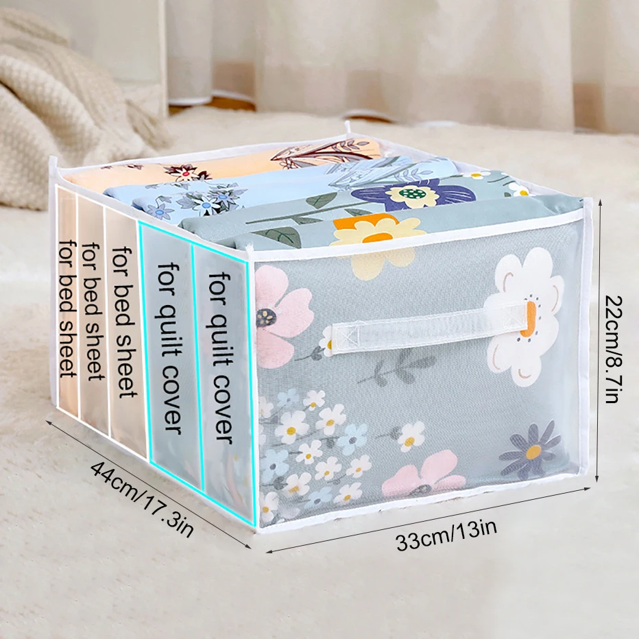 1pc Five-grid Mesh Storage Box Large-capacity Clothes And Quilt Cover Home Wardrobe Organization Storage Box 5