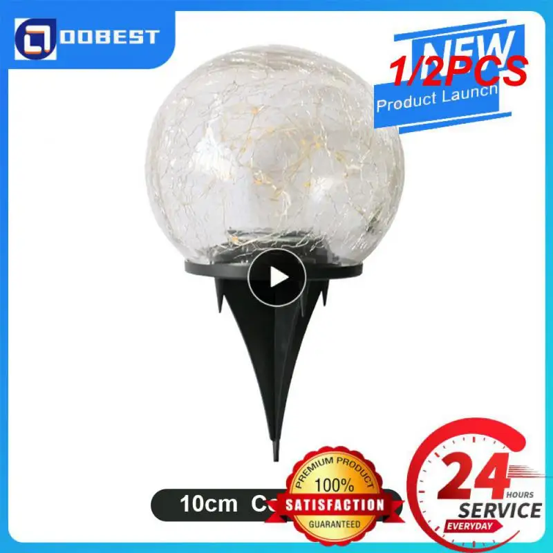 

1/2PCS Solar Garden Light LED Cracked Glass Ball Buried Light Outdoor Waterproof Lawn Lamp For Home Yard Pathway Christmas