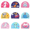 Kids Swimming Caps PU Waterproof Cute Cartoon Swimming Cap Ear Protection Boys Girls Children Lovely Swim Pool Hat Bathing Cap 5