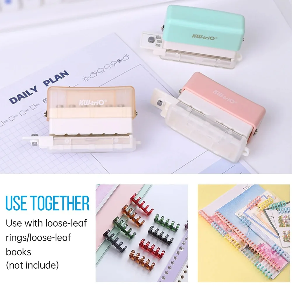 Paper Punch 6-Hole Handheld Mini Support Multiple 20/26/30 Hole Punching 5.5mm Aperture for A4 A5 B5 Notebook circle hole punch hole punching tools paper craft punch