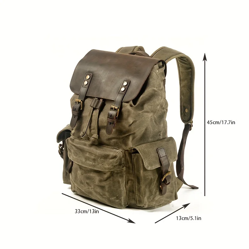 MUCHUAN Top Luxury Canvas Leather Unisex Backpacks Large Capacity Waterproof Vintage Daypacks Retro School Bag Teenager Mochia