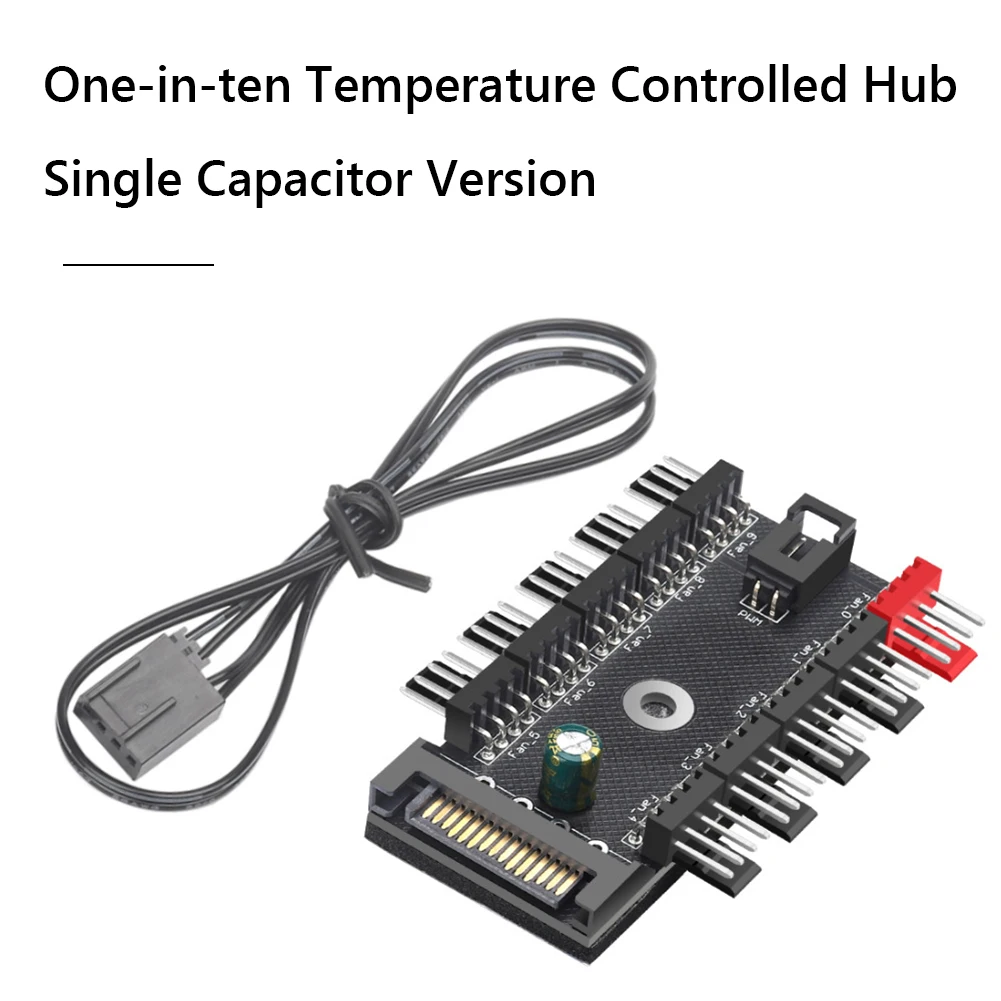 4-Pin PWM Fan Power Supply Cable 1 To 10 Way Splitter Hub Cooler Cooling Adapter for Computer Case 4-Pin and 3-Pin Cooling Fans