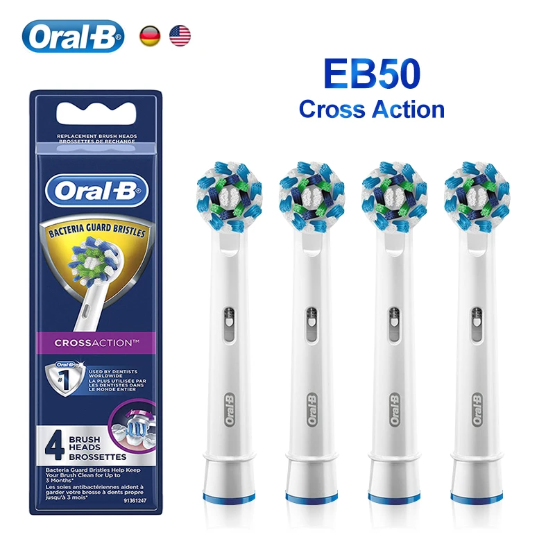 Original Oral B EB50 Brush Heads Cross Action 16 Degree Angle Spare Dental Nozzles for Electric Toothbrush D12/D16/DB4010/DB4510 original oral b eb50 brush heads cross action 16 degree angle spare dental nozzles for electric toothbrush d12 d16 db4010 db4510