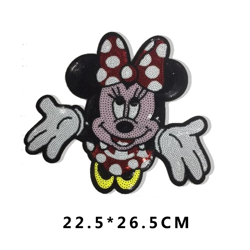 Disney Mickey Mouse Shiny Icon Embroidery Applique Patches For