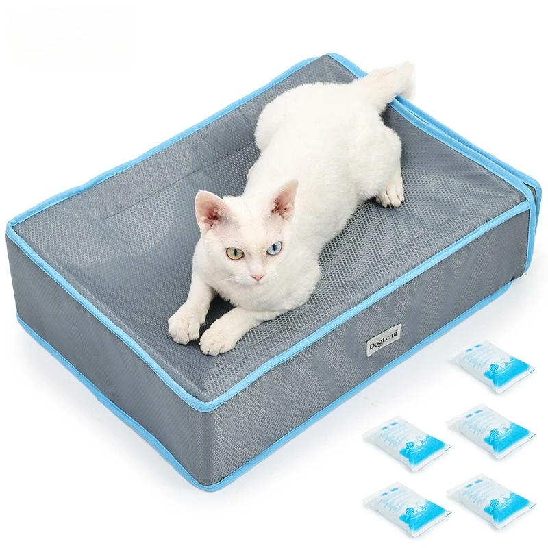 Cooling Dog Bed with 5 Ice Packs for Small Dogs 2