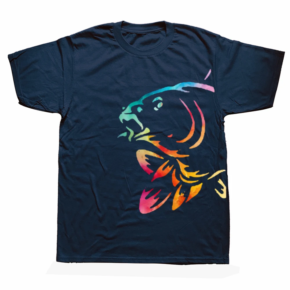 Lustige Fishinger Karpfen Fisch Fischer Sporter T Shirts Männer Sommer Baumwolle Harajuku Kurzarm O Neck Streetwear Schwarz T-shirt