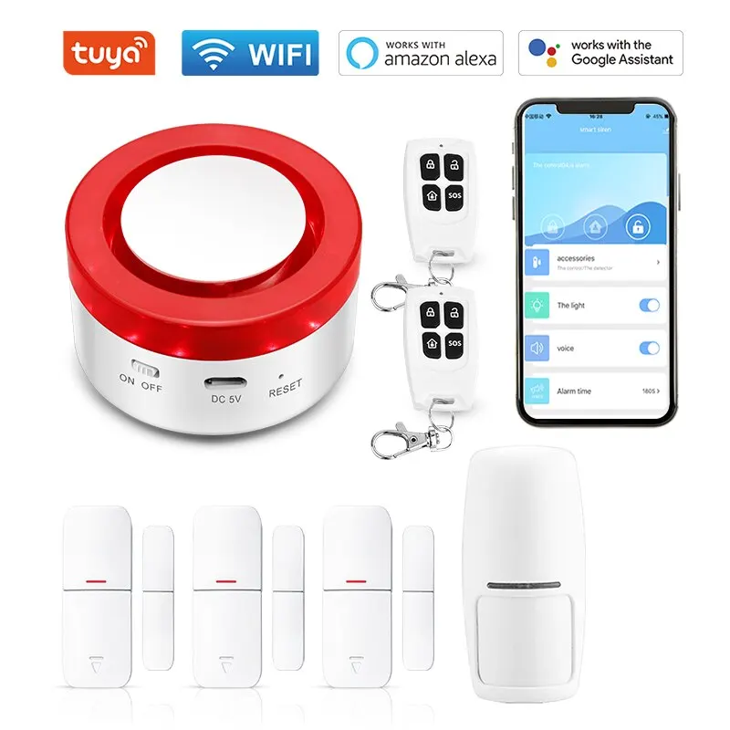 Tuya Smart Wifi Wireless Security Alarm System Kit Di Allarme Home Antifurto Motion Door Sensor Compatibile Google Home Alexa