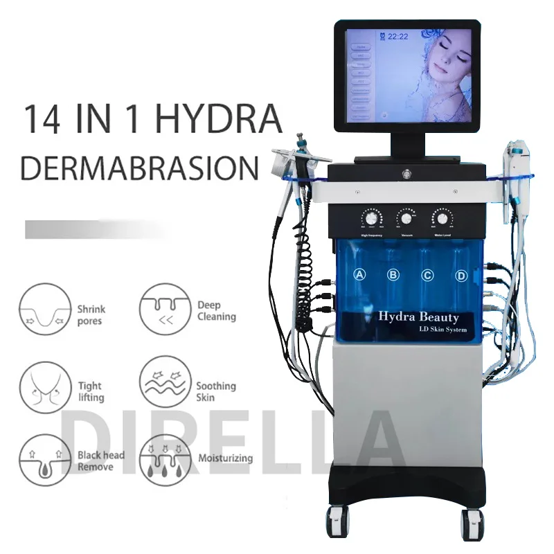 

Newest 14 In 1 Hydrodermabrasion Oxygen Jet Aqua Peeling Skin Rejuvenation Deep Cleaning Facial Care Machine For Spa Salon