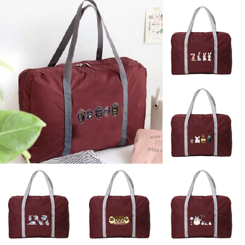 

Nylon Travel Bag Large Capacity Foldable Luggage bag Waterproof Handbag Clothes Storage Portable Organizer Cartoon Pattern